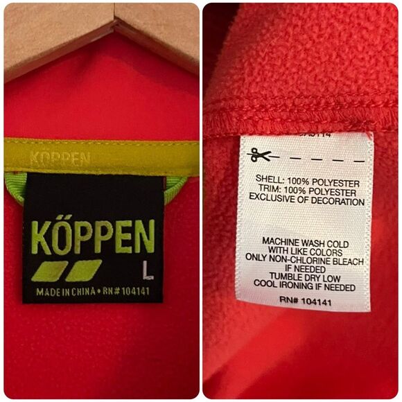 KÖPPEN Fleece Lined Jacket in Neon Orange with Yellow Trim - Picture 7 of 8